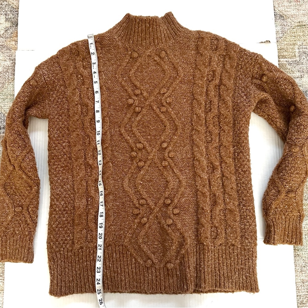 Heartloom Rust Hazel Pom Pom Bobble Mockneck Sweater Small - Picture 8 of 11
